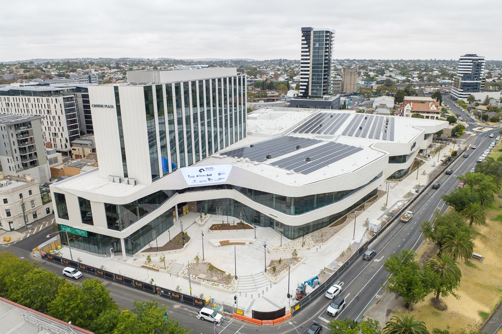 A view from above of the Nyaal Banyul precinct in Geelong