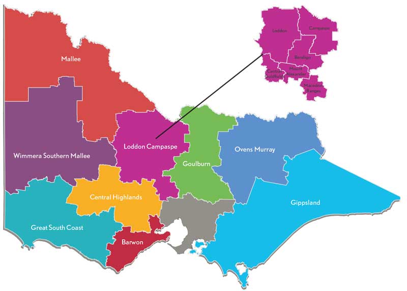 Map of the Wimmera-Southern Mallee partnership region