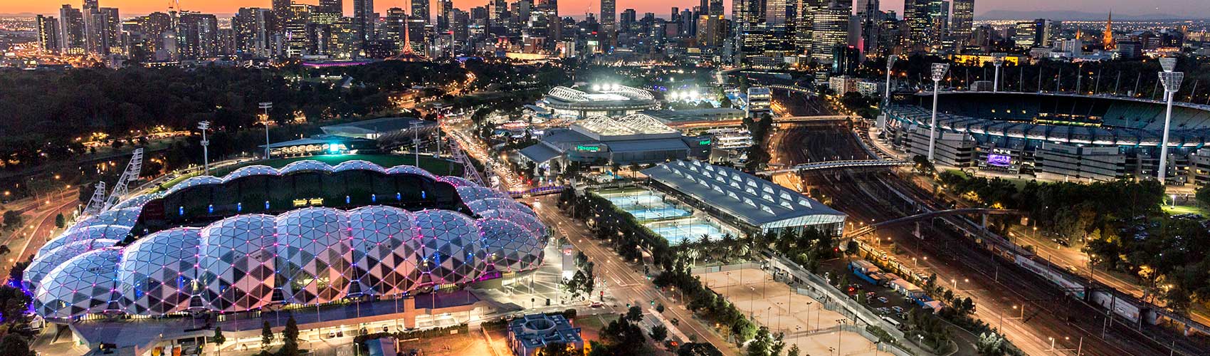 Aerial view of Melbourne's Sports Precinct