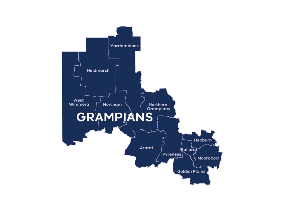 RDA Grampians region map