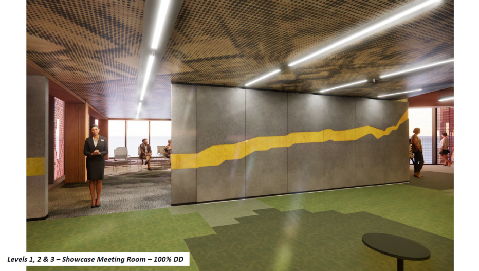 Artist impression of the meeting room at Bendigo GovHub