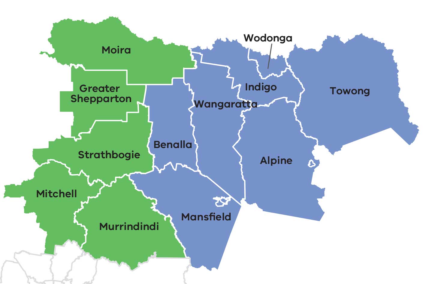 Map of the Hume region in Victoria