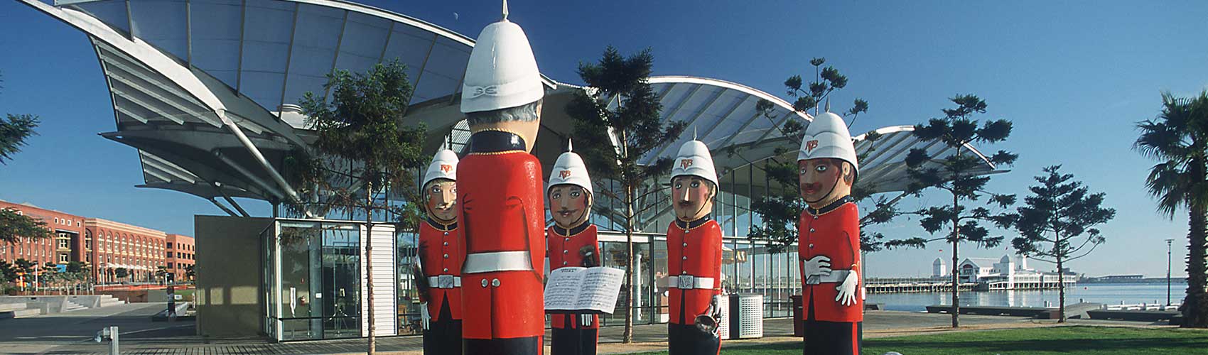 Sculptures on Geelong waterfront