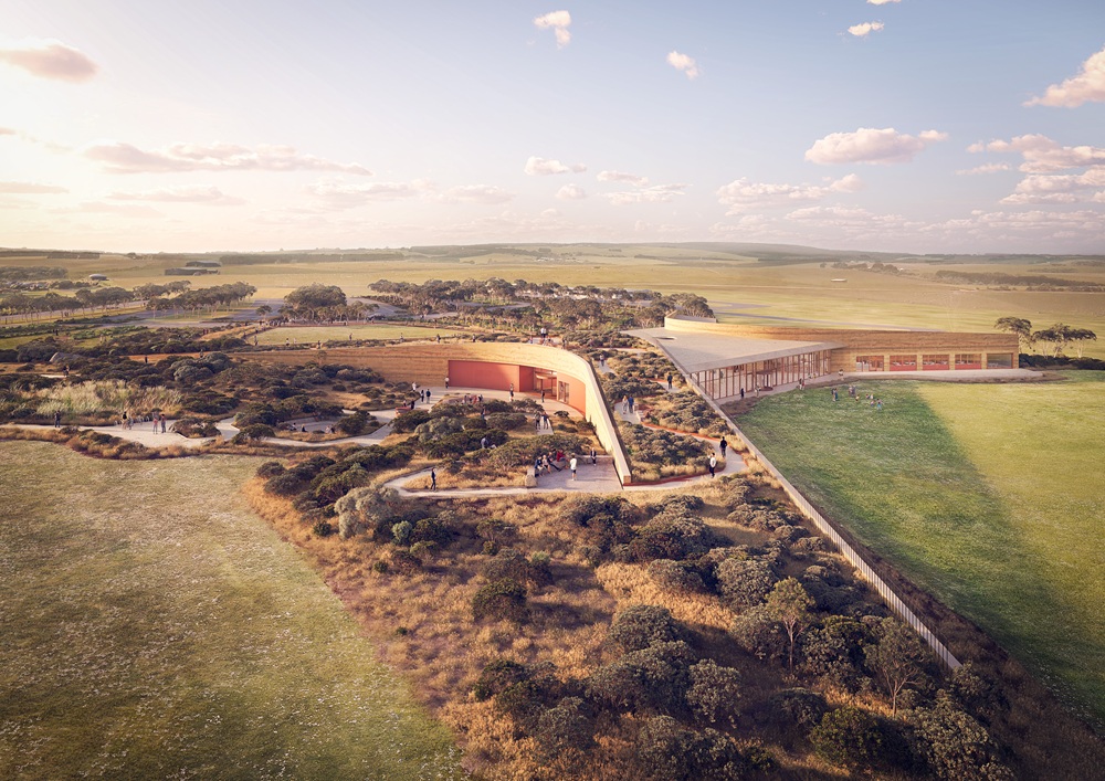 An artist impression of the Twelve Apostles Visitor Experience Centre that is being built