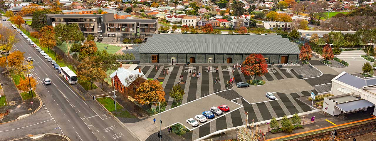 Artists impression of the redeveloped Ballarat Station Precinct