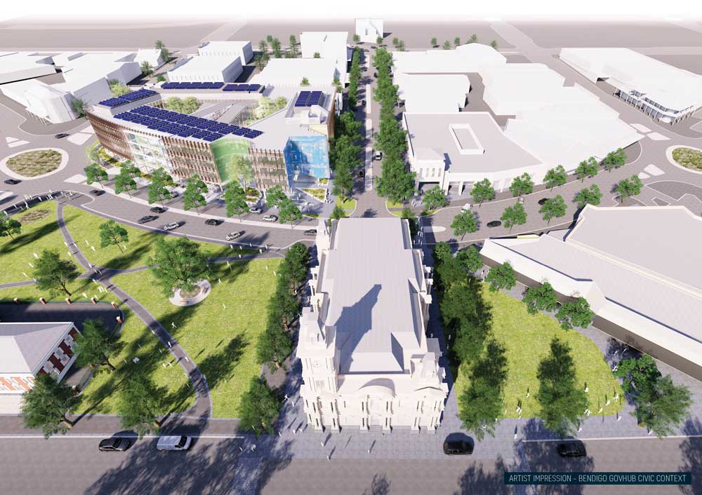 Artists impression of the Bendigo GovHub design