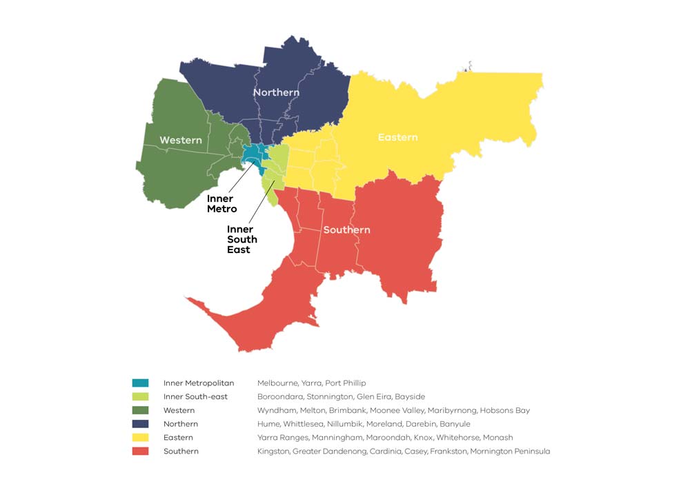 RDA Melbourne sub-region map