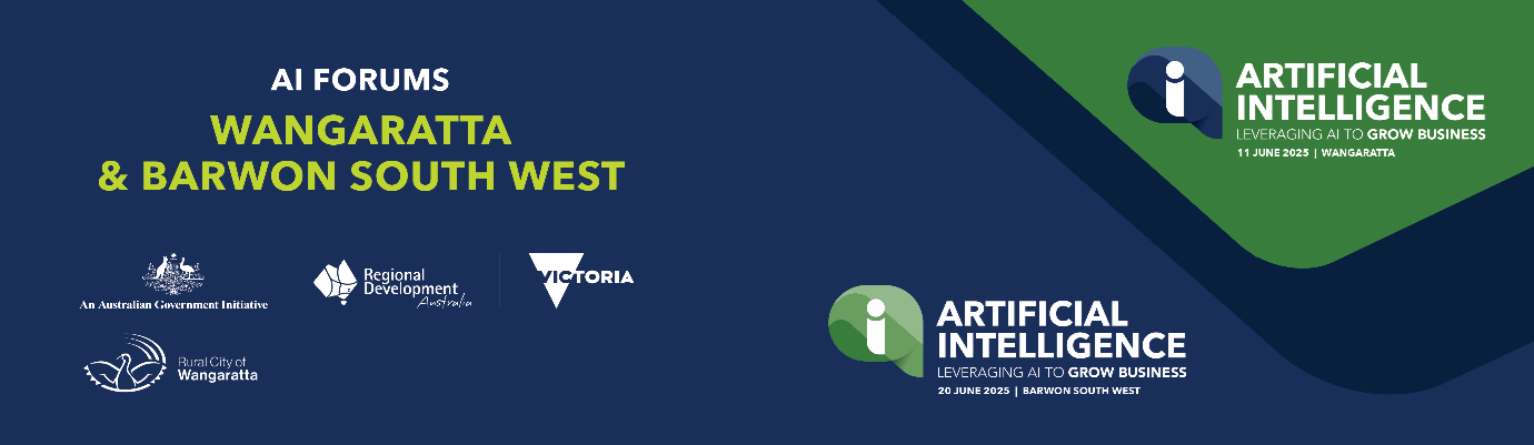 Wangaratta and Barwon South East AI forums banner featuring event dates that are found toward the end of this page.