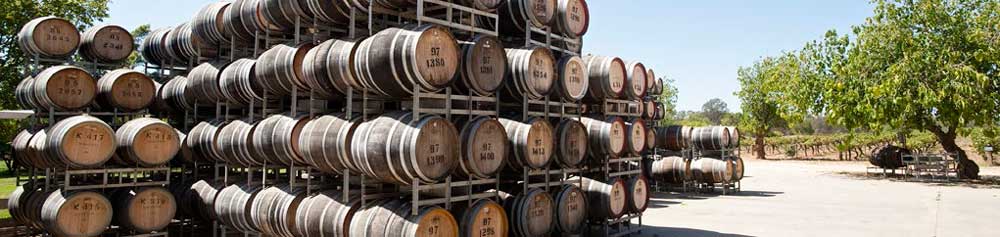 Wine barrels at a regional Victorian winery