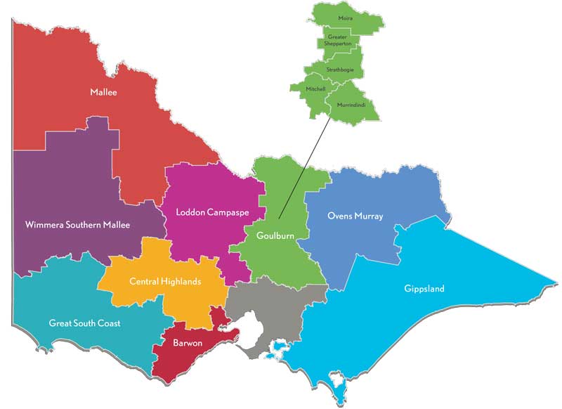 Map of the Goulburn partnership region