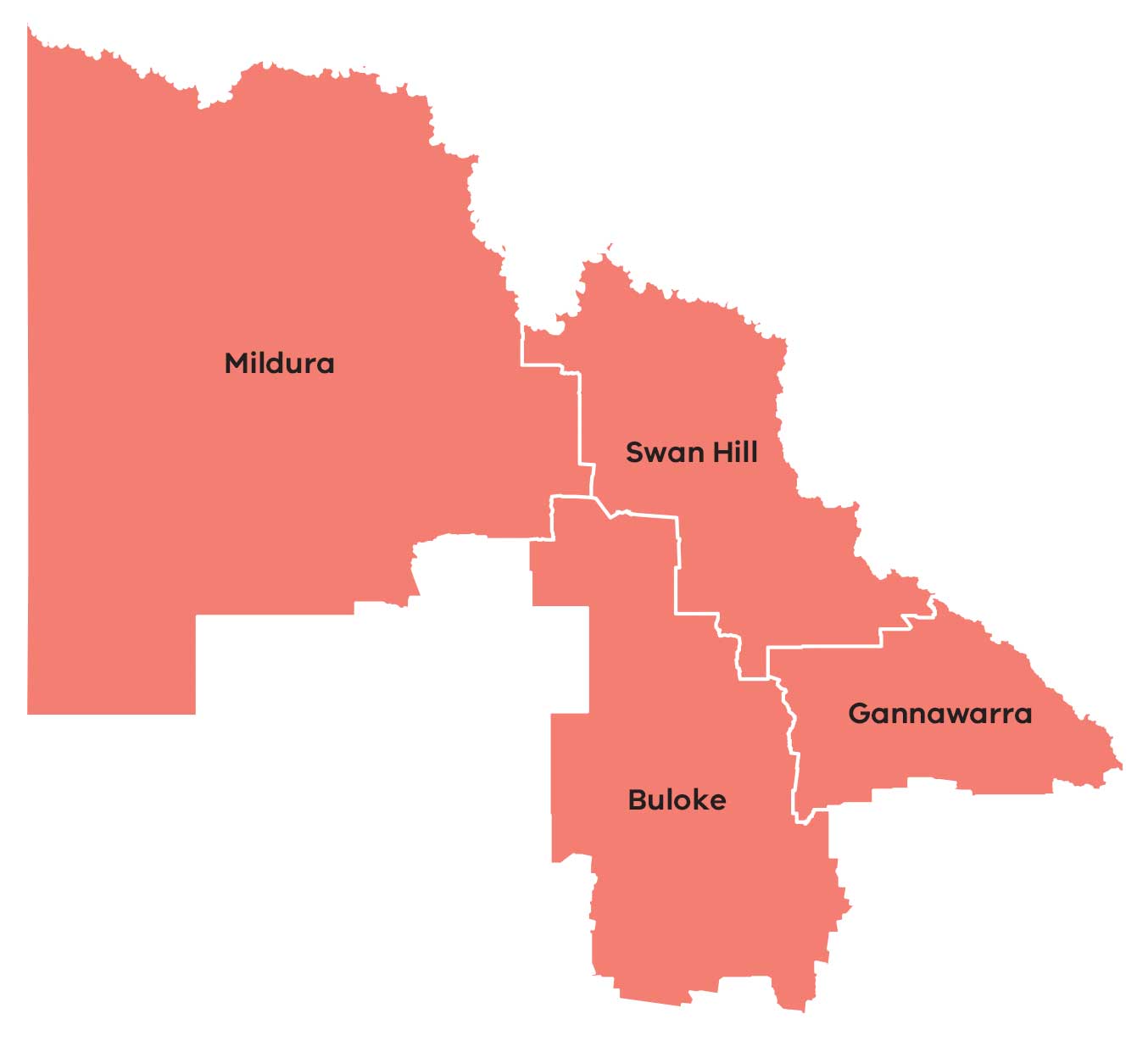 Map of the Mallee area of the Loddon Mallee region