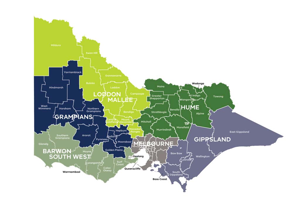 RDA Victorian regions map