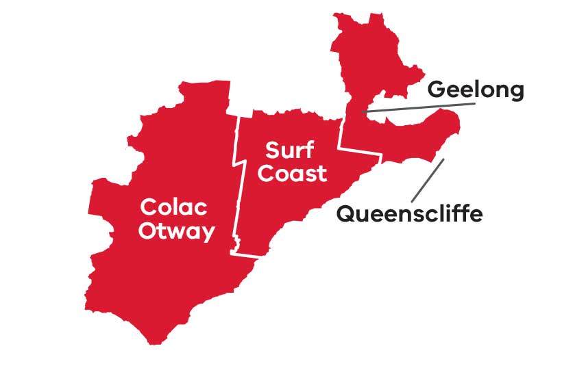 Map of the Barwon area of Barwon South West region