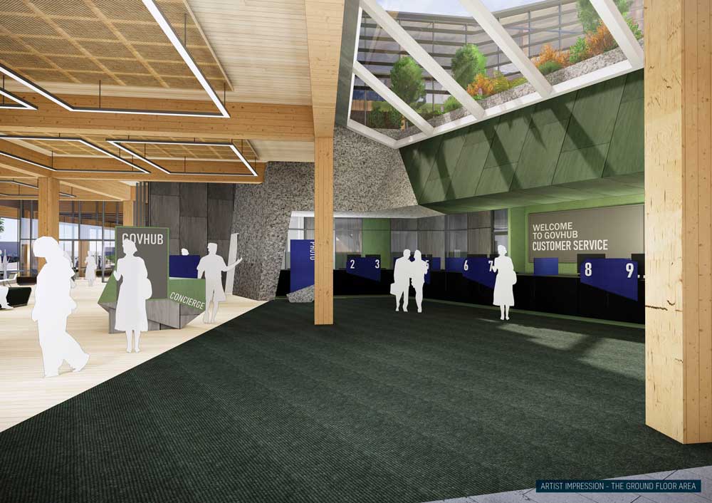 Artists impression of the Bendigo GovHub ground floor design