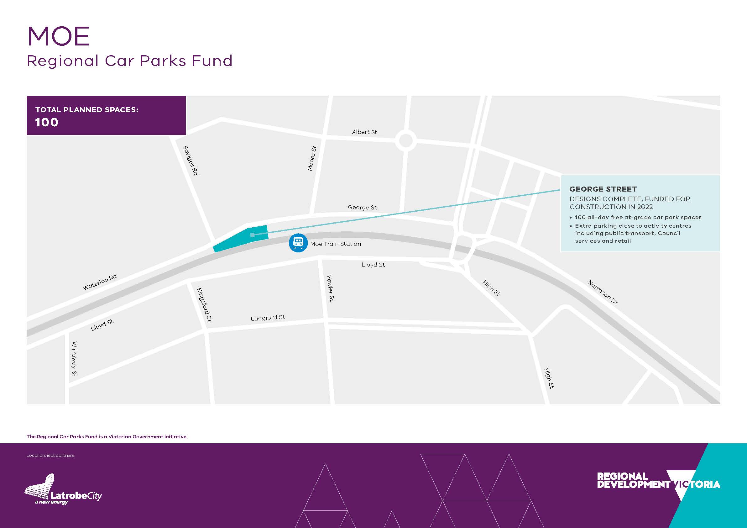 Regional Car Park Fund Moe map