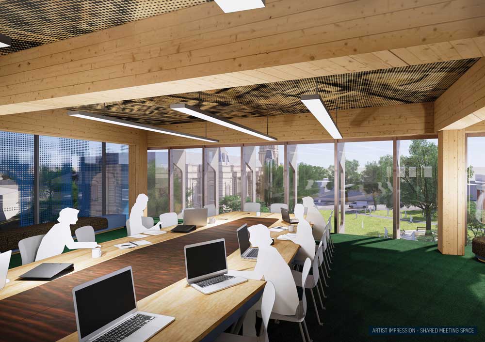 Artists impression of the Bendigo GovHub meeting place design