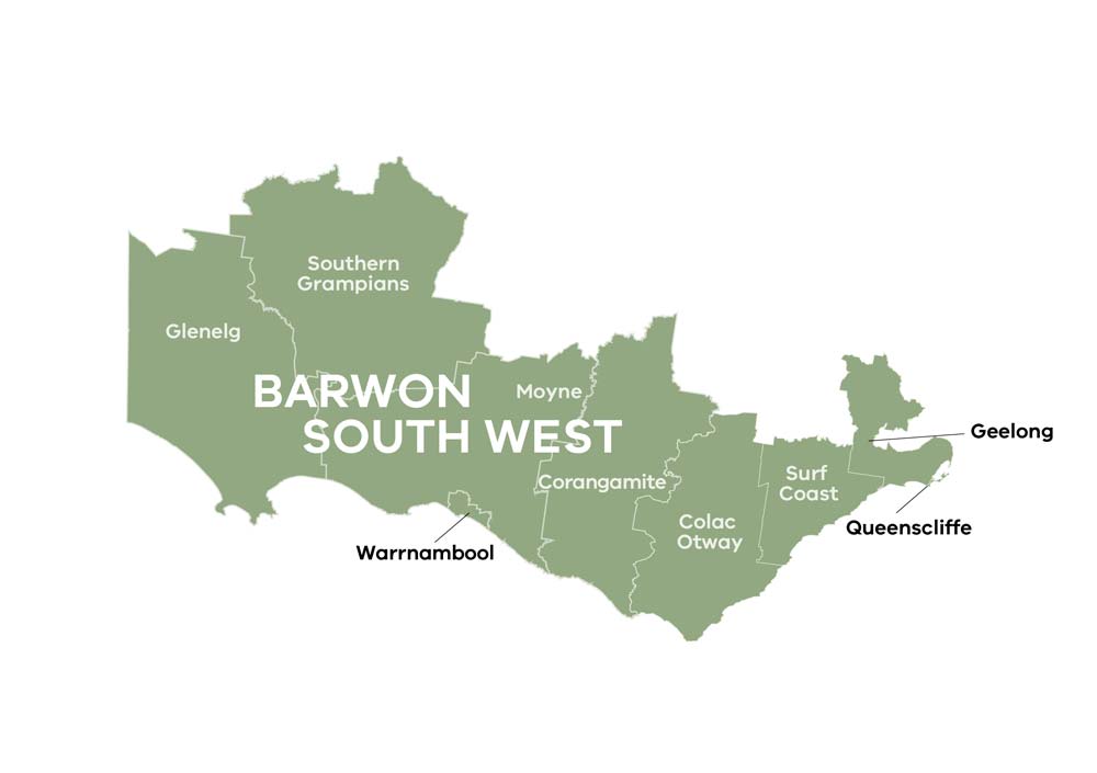 RDA Barwon South West region map