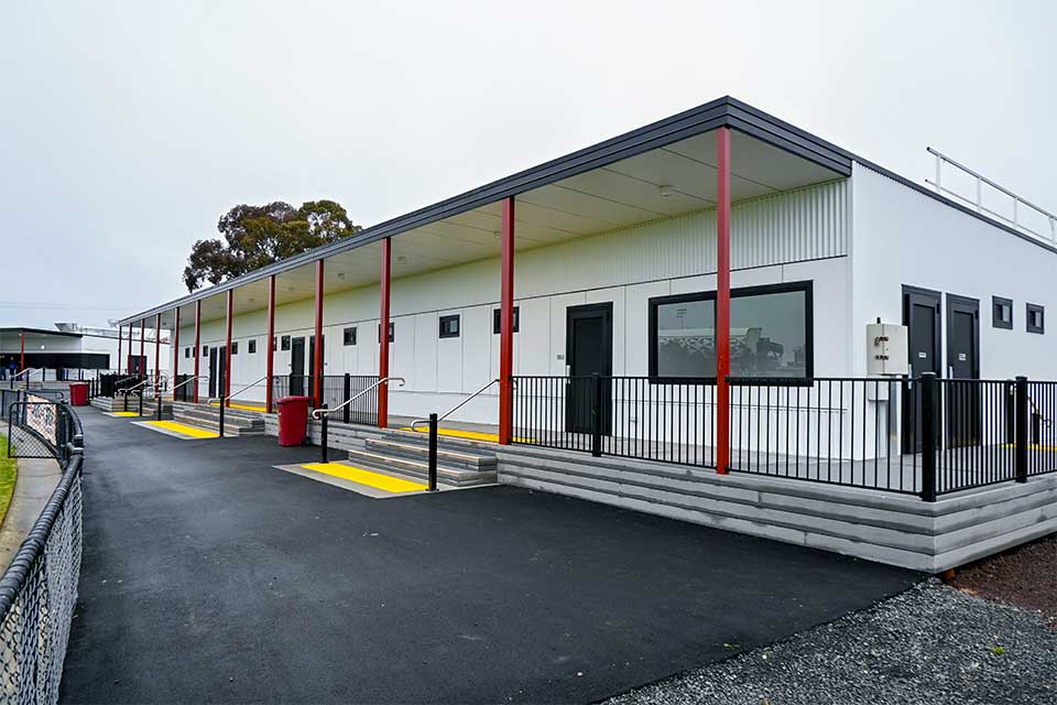 The new pavilion at Ballarat's Frank Bourke oval.