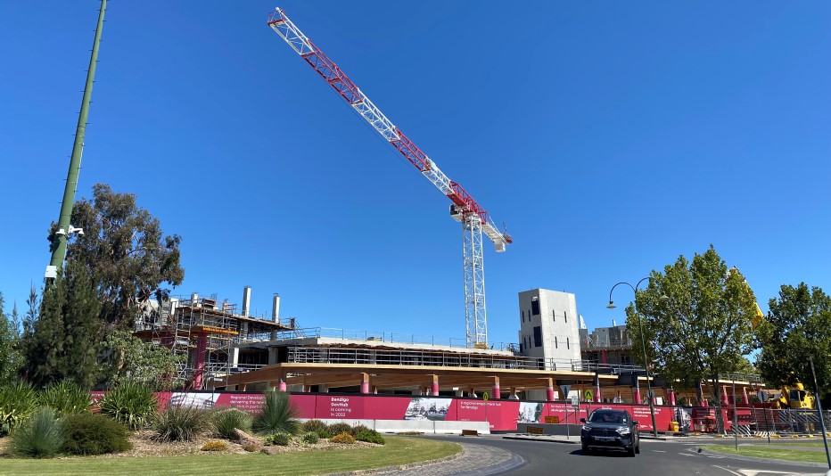 Construction progress of the Bendigo GovHub